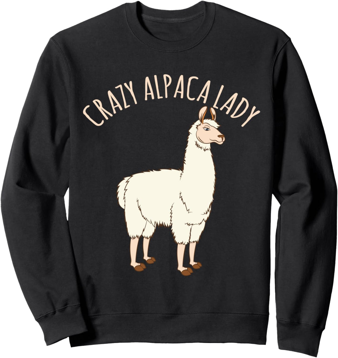 Alpaka Design Verrückte Alpaka Dame Sweatshirt