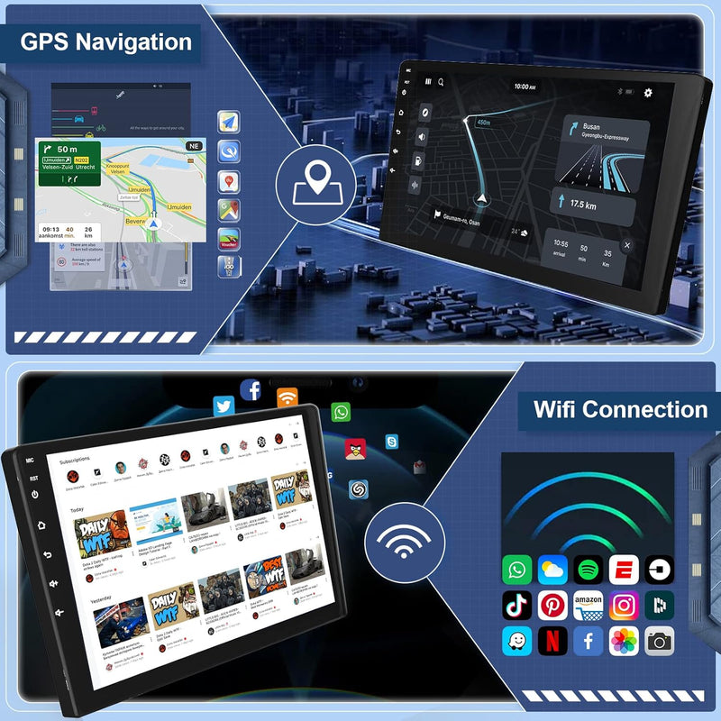 【8 Kern 4+64G】 Hodozzy Carplay Autoradio für Toyota Aygo/Peugeot 107/Citroen C1 2005-2014, 10.1 Zoll