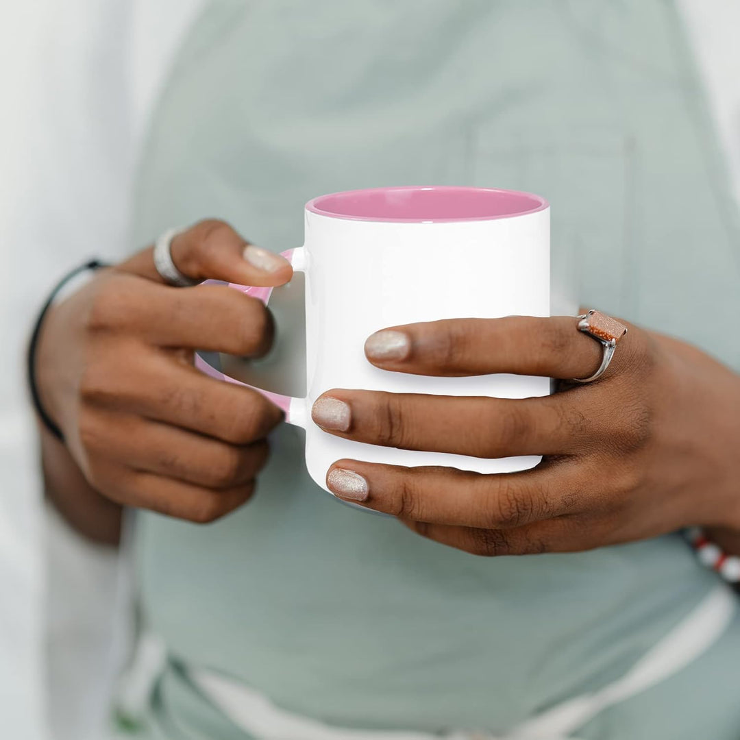 MR.R 11oz Sublimations-Innenfarbbecher mit Herzgriff 6 Stück Per Pakung Gelb Pink, Pink
