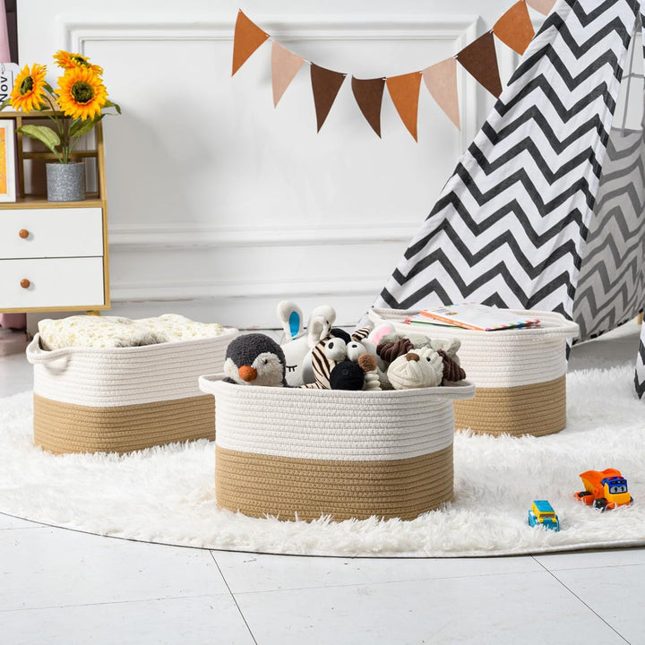 Baumwollseil gewebter Aufbewahrungskorb, verwendet für Baby Hamper Spielzeug Organizer, Geschenkkörb