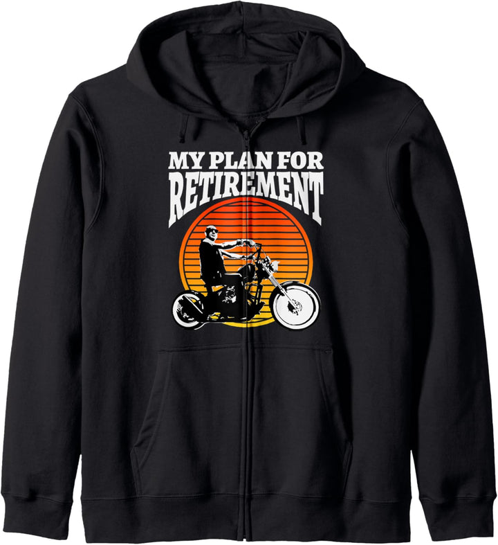 Mein Plan für den Ruhestand Motorradfahrer Funny Biker Kapuzenjacke