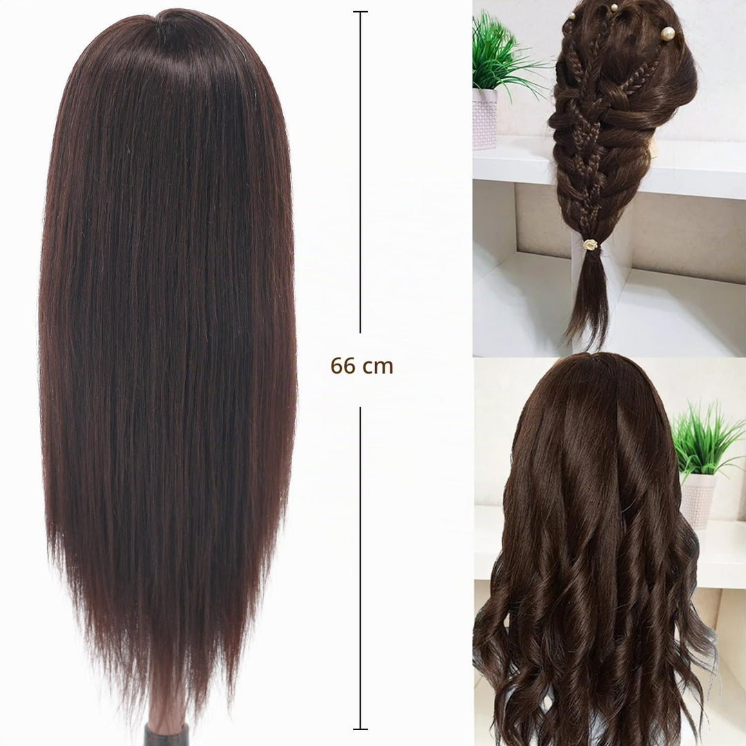 Frisurenkopf, 66cm 80% Echtes Menschliches Haar Frisierkopf übungskopf Puppenkopf zum Frisieren mit