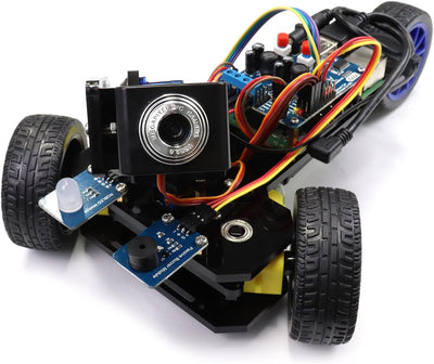 FREENOVE Three-Wheeled Smart Car Kit for Raspberry Pi 5 4 B 3 B+ B A+, Robot Project, App Control, L