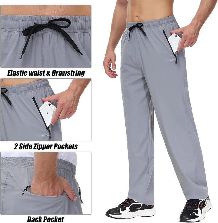 Butrends Herren Wanderhose Leicht Outdoorhose Workout-Laufhosen Atmungsaktive Sporthose, Hellgrau