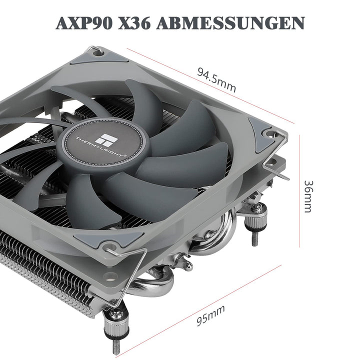 Thermalright AXP-90 X36 Low Profile CPU-Luftkühler mit ziemlich 90 mm TL-9015 PWM-Lüfter, 4 Heatpipe