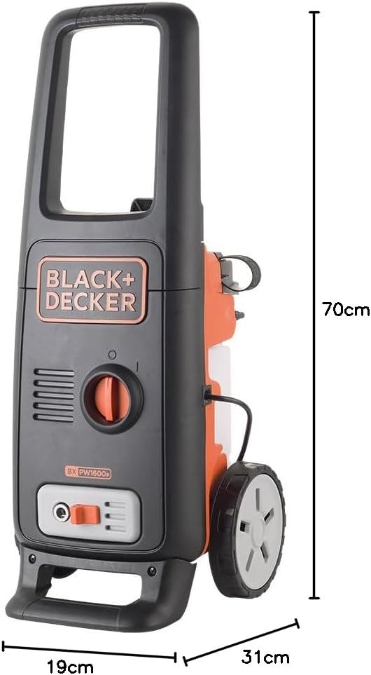 BLACK+DECKER Hochdruckreiniger BXPW1600PE mit Patio Cleaner und Feste Bürste (1600 W, 125 bar, 420 l