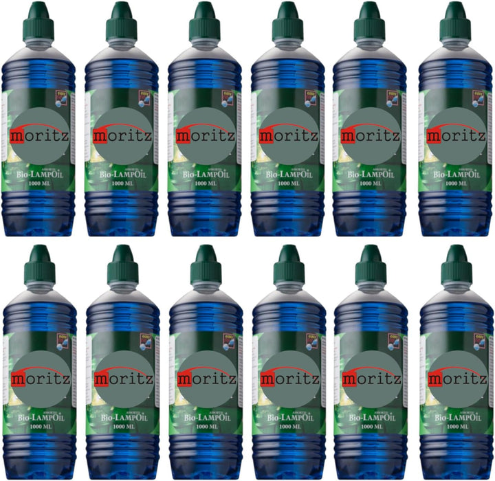 Moritz 12 Liter Bio Lampenöl blau farbig für Öllampen Bambusfackeln Gartenfackel und Wandfackeln 12