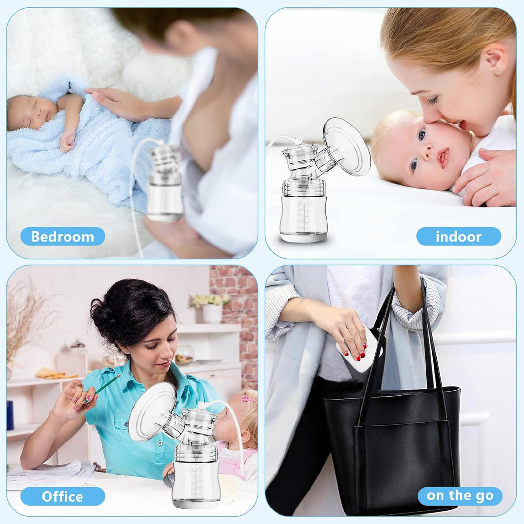 Lulia Milchpumpe Elektrisch, 3 Modi & 4 Stufen, BPA-frei, Wiederaufladbare Elektrisch Milchpumpe, Ko