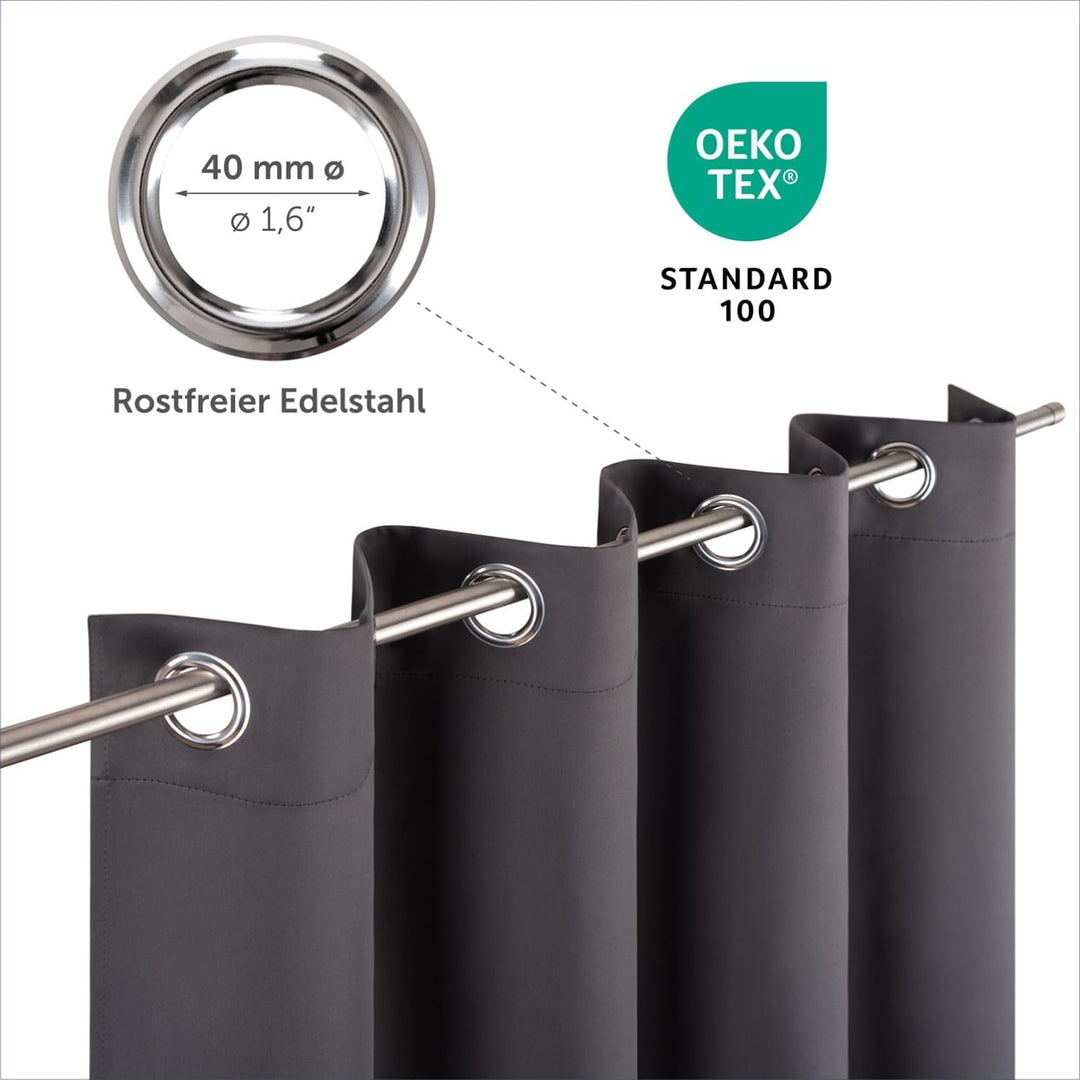 Blumtal 2er-Set Gardinen Verdunklungsvorhänge Blickdicht - Elegante Wärmeisolierende Vorhänge mit Ös