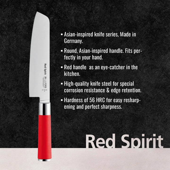 F. DICK Usuba, Red Spirit (Messer mit Klinge 18 cm, X55CrMo14 Stahl, nichtrostend, 56° HRC)