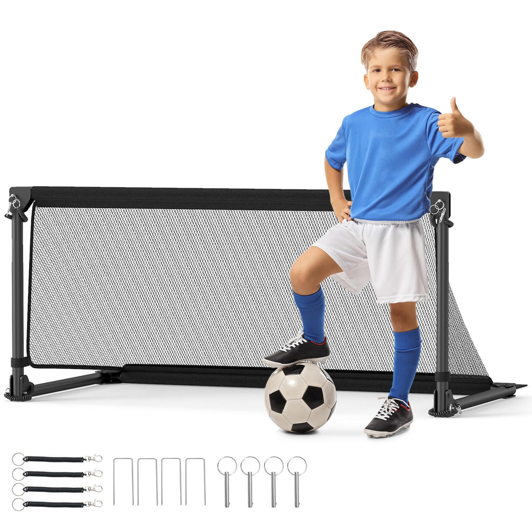 COSTWAY Fussballtor faltbar für Garten Kinder, Fussballtor mit Metallrahmen, wetterfestem PE-Netz &amp;