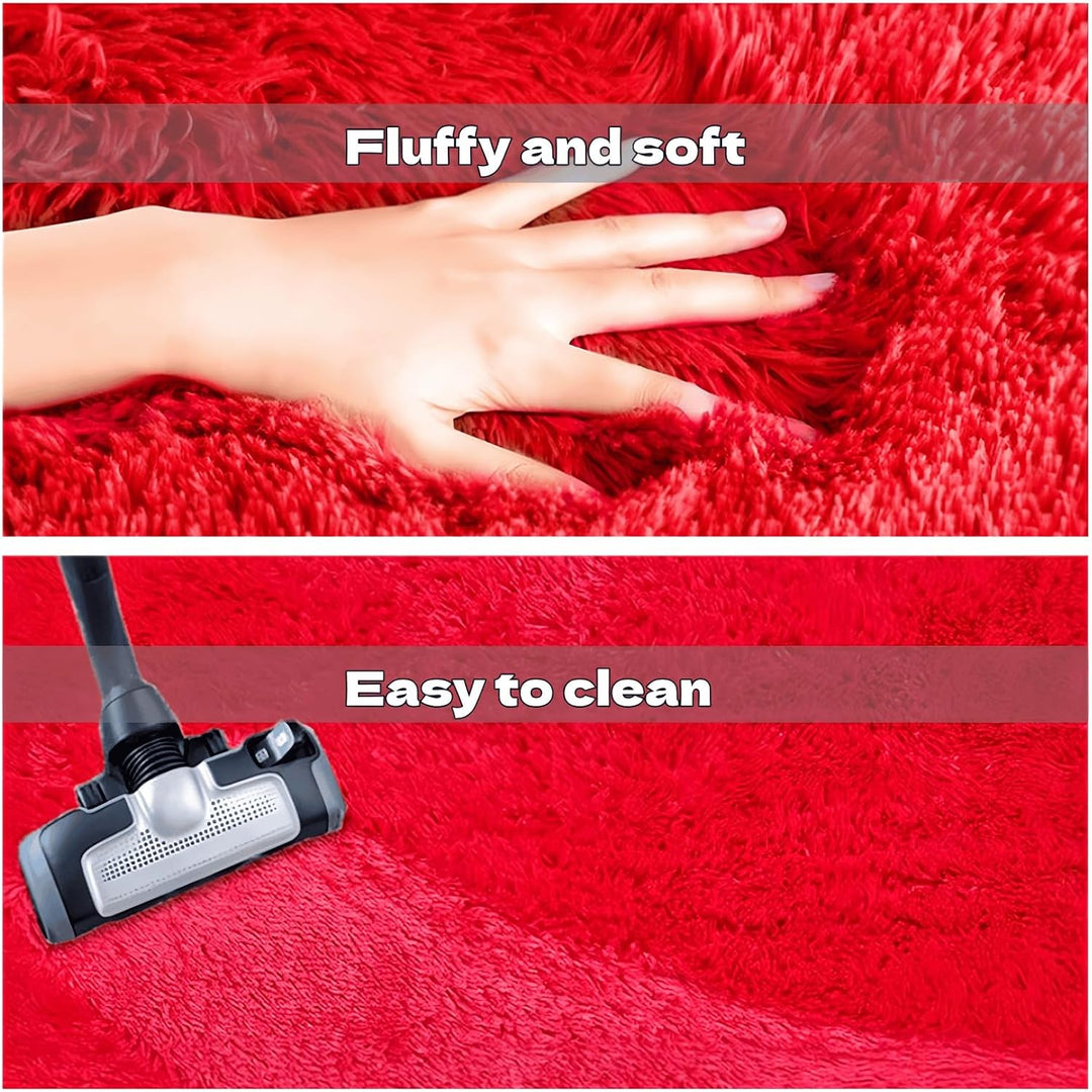 SUBEEN Hochflor Teppich Wohnzimmerteppich waschbar rutschfest extra gross Schlafzimmer Teppich moder