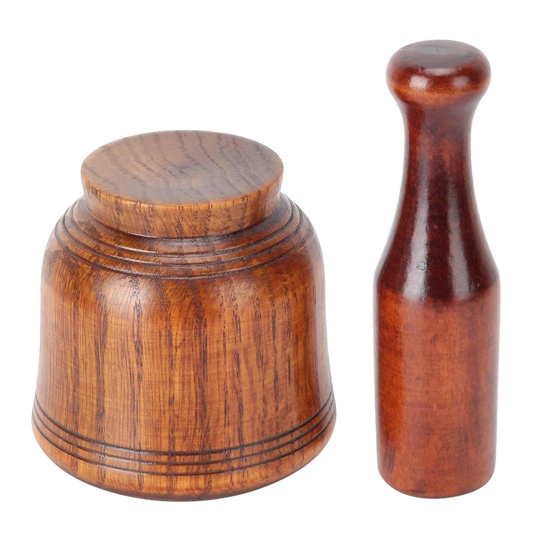 Holzmörser-Set, Kleiner Küchenmörser Und Stössel Gewürze Und Kräuter Mahlen Beständiger Mörser Aus B