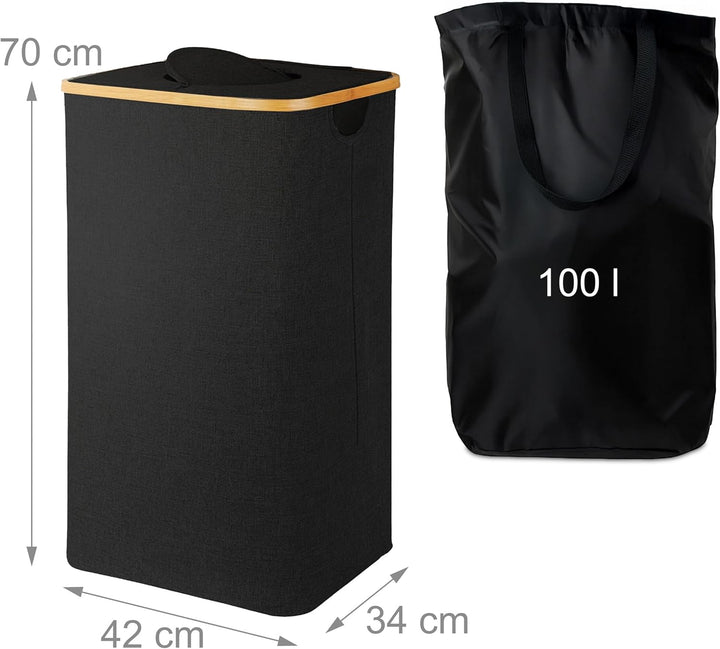 Relaxdays Pfandflaschen Sammelbehälter 100 l, HBT: 70 x 42 x 34 cm, Stoff, waschbar, Flaschensammler