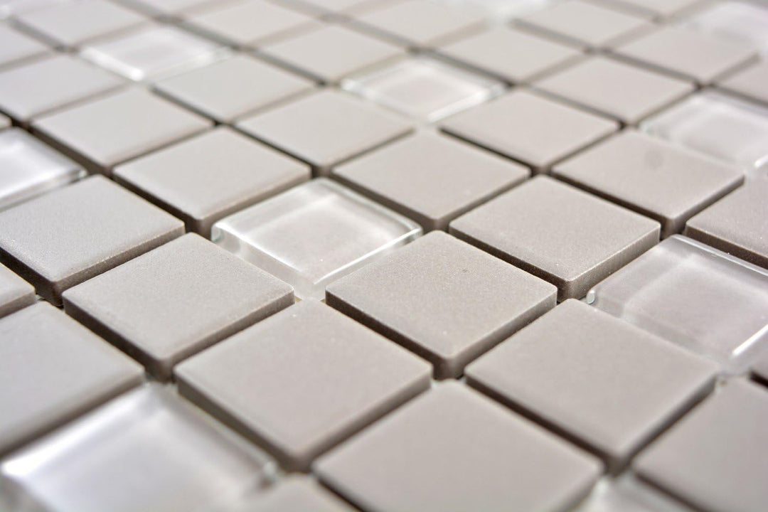 Mosaik Fliese Keramik grau unglasiert Glas für WAND BAD DUSCHE KÜCHE FLIESENSPIEGEL THEKENVERKLEIDUN