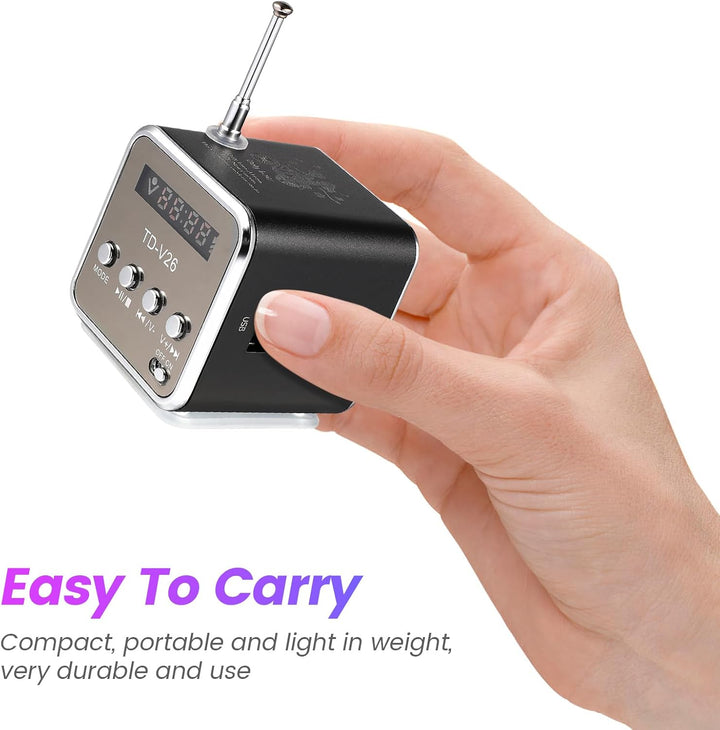 ULTECHNOVO Mini-, digitaler tragbarer Musik-MP3/4-Player, Micro-SD/TF-USB-Disk-, FM-Radio, Mini-Digi