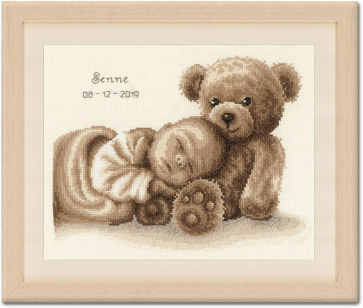 Vervaco PN-0163786 Baby & Bär Zählmusterpackung, Baumwolle, mehrfarbig, 28 x 22 cm / 11,2" x 8,8"
