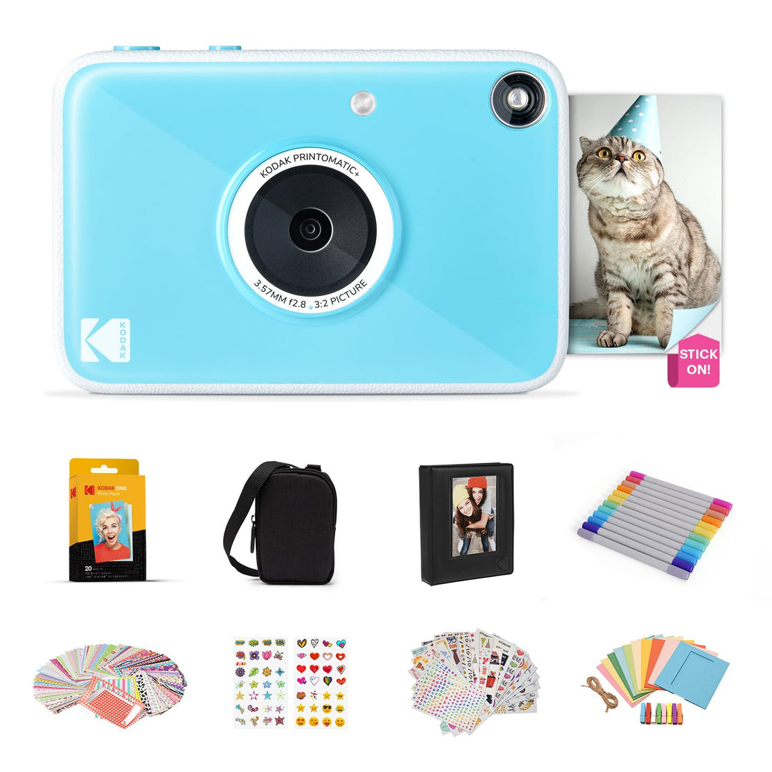 Kodak Printomatic+ Sofortbild-Digitalkamera, Zink-Fotopapier 2x3 (5,1x7,5 cm) 10 MP, RGB-LED, Set: T