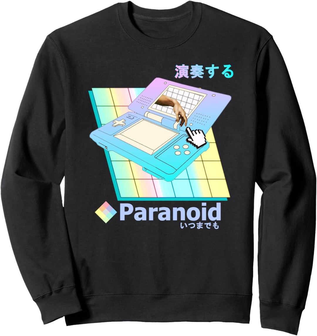 Paranoid Vaporwave Aesthetic "Play Forever" Japanisch Retro Sweatshirt