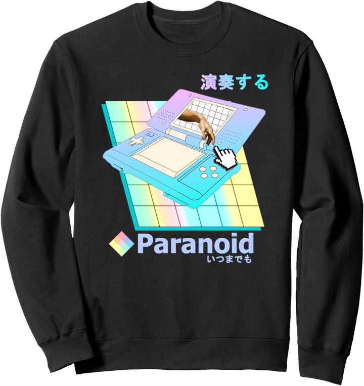 Paranoid Vaporwave Aesthetic "Play Forever" Japanisch Retro Sweatshirt