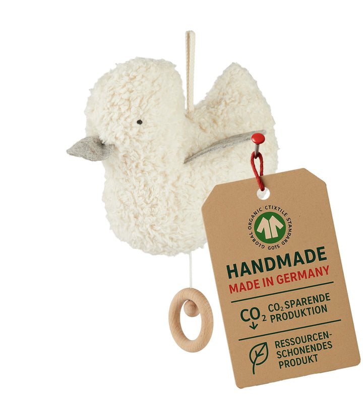 Efie Bio Spieluhr Entchen grau - kontrolliert biologischer Anbau (kbA) - GOTS zertifiziert - Made in