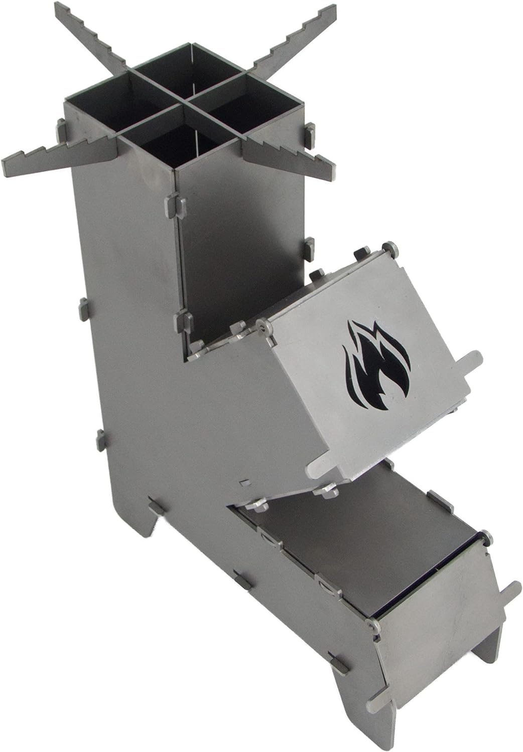 Fire World - Raketenofen - Rocket Stove - Stecksystem aus massivem 3 mm dickem Stahl - Feuerschale -