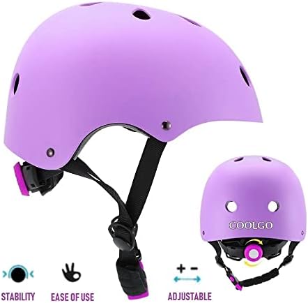 Skateboard Helm Kinder, COOLGOEU 7 in 1 Protektorenset Kinder mit Knieschoner, Ellenbogenschoner und