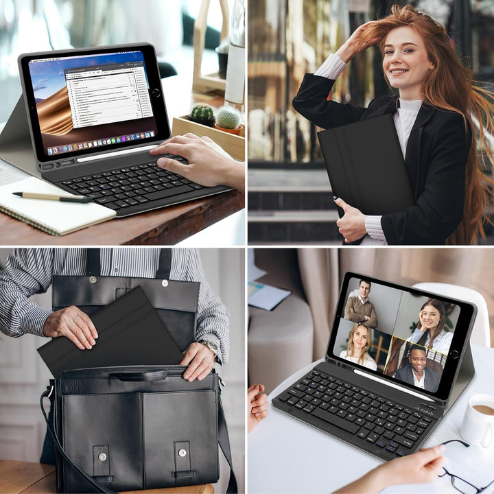 Tastatur Hülle für iPad 10.2 Zoll (9/8/ 7 Generation - 2021/2020/2019), Deutsches QWERTZ Tastatur Ma