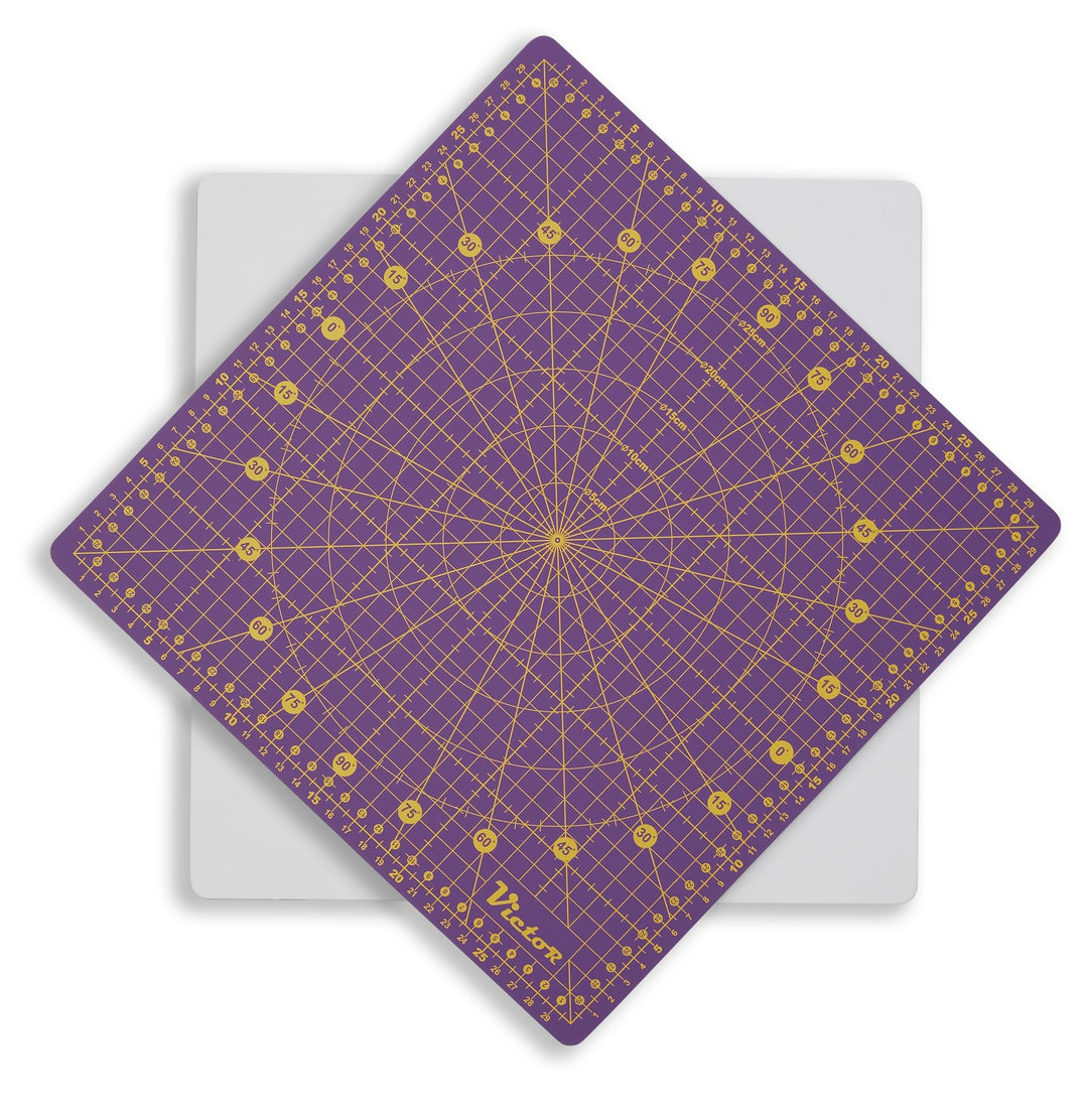 VictoR drehbare schneidematte selbstheilend in 32x32cm, geignet zum nähen und basteln (Violett, 32 x