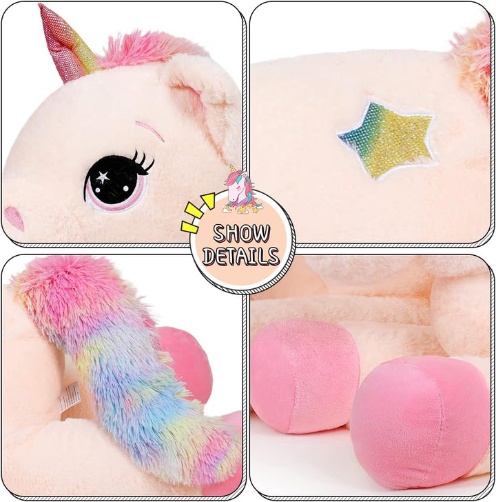 Yeqivo Riesen Einhorn Spielzeug Plüsch Grosses Regenbogen Lila Einhorn Kuscheltier Schöne Einhorn Ge
