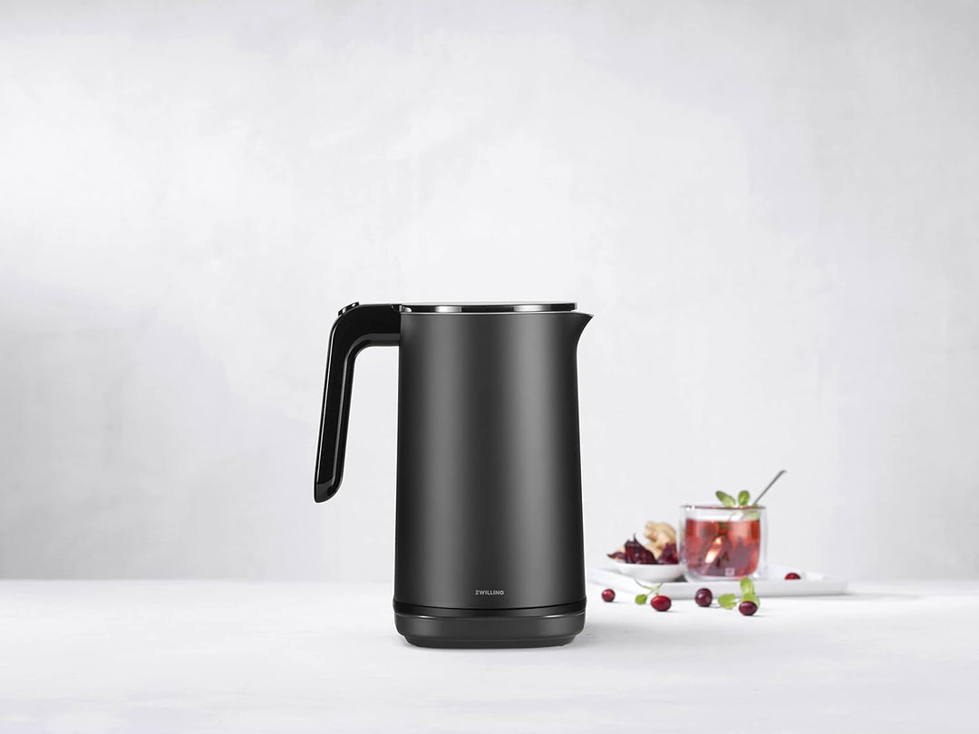 ZWILLING ENFINIGY Wasserkocher Pro mit Temperatureinstellung, Edelstahl-Kalkfilter & Warmhaltefunkti