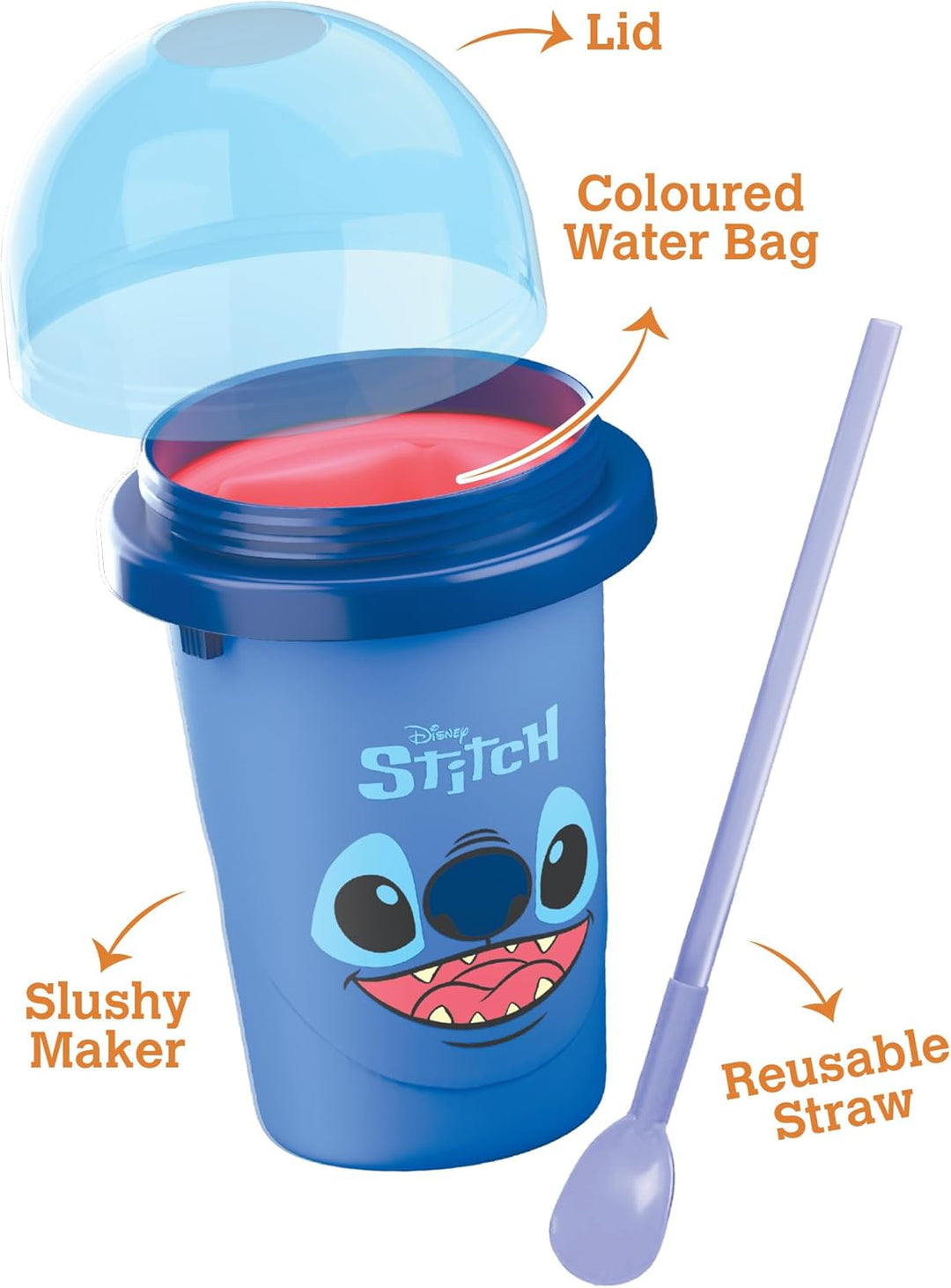 ChillFactor 08258 Stich Disney Wiederverwendbarer Squeeze Cup Slushy Maker mit Stitch Charakter Desi