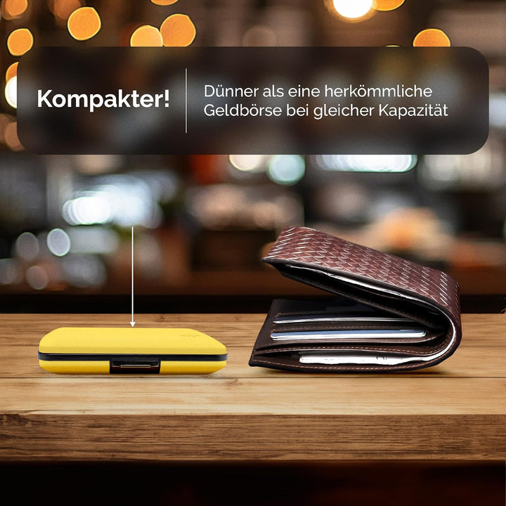 OGON Aluminium Geldbörse Smart Case V2 - Einfache Lagerung - Metallverschluss - Kartenetui mit RFID-