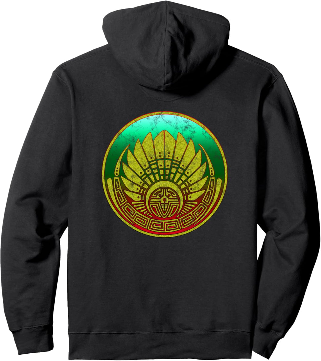 Maya Maske, Kornkreis, Quetzalcoatl, Indianer Mexiko Symbol Pullover Hoodie