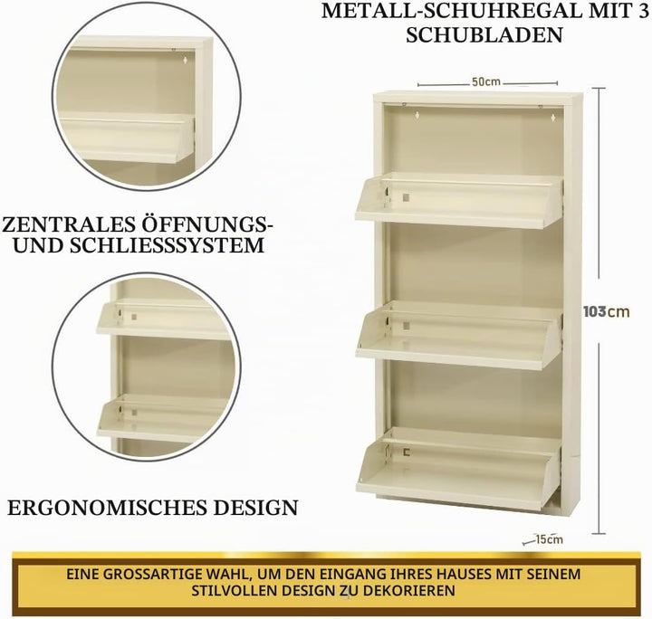 Klapp-Schubladen-Schuhschrank, Aufbewahrungs-Organizer, freistehendes Schuhregal, Wandmontage, Keine