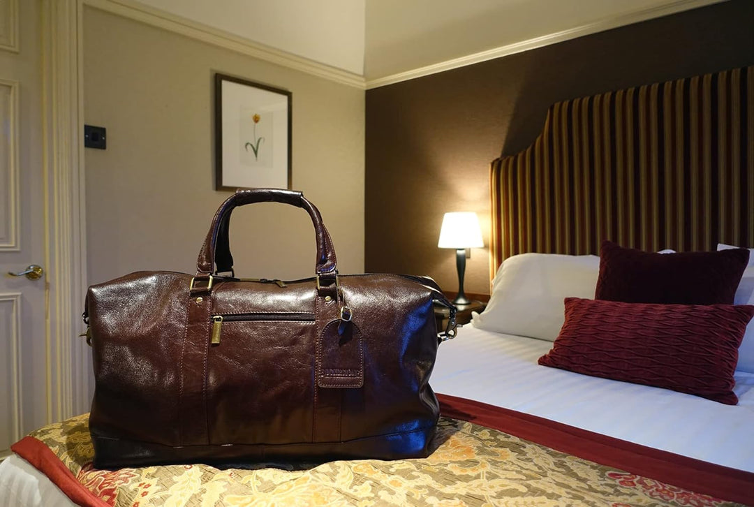 BUCKLESTONE - Leder - Reisetasche/Freizeittasche/Sporttasche von York - Schwarz, Schwarz