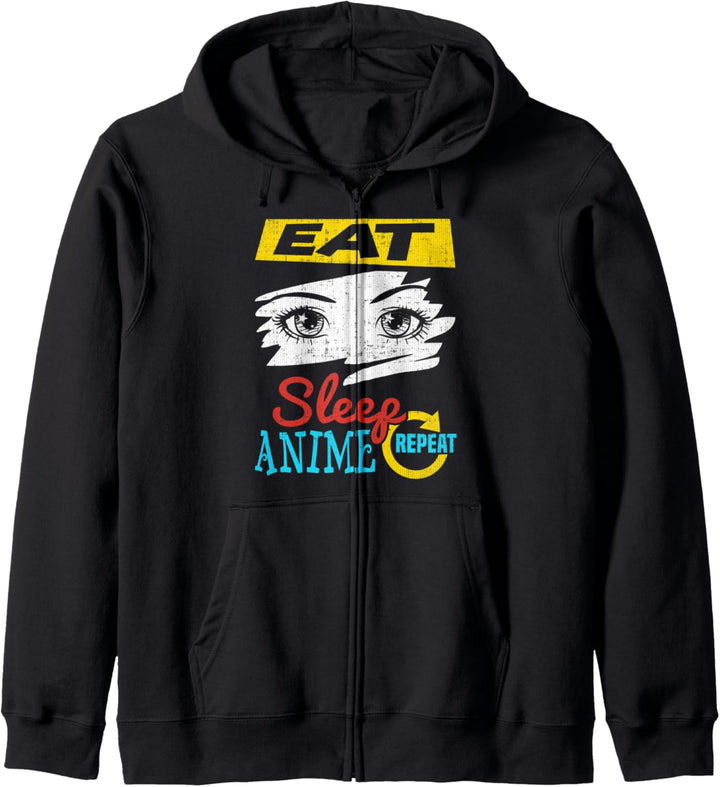 Eat Sleep Anime Repeat Anime Gift Kapuzenjacke