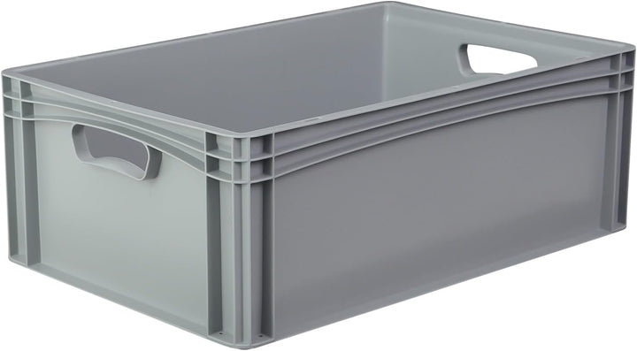 Hesselink Eurobox 60x40x22 cm, Handgriffe offen, stapelbar, 42,2 Liter, grau, lebensmittelecht, Euro