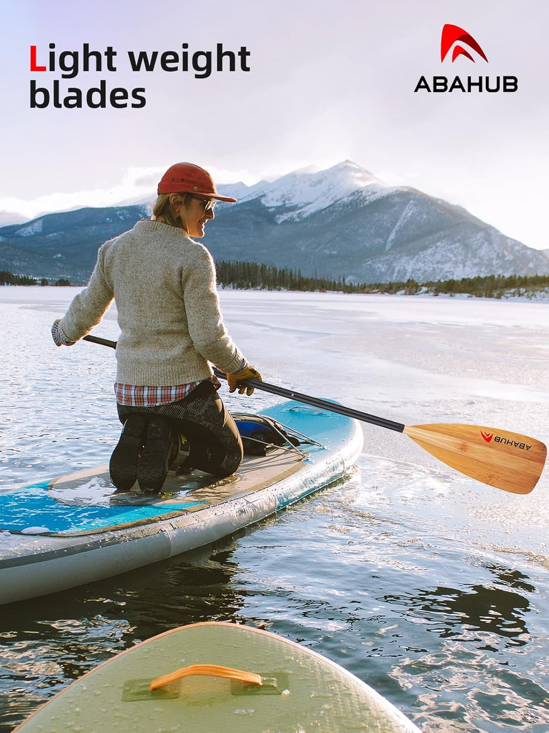 Abahub SUP Paddel Aluminium Einstellbares Stand Up Paddle für Paddleboard, Aluminiumlegierung PU-bes