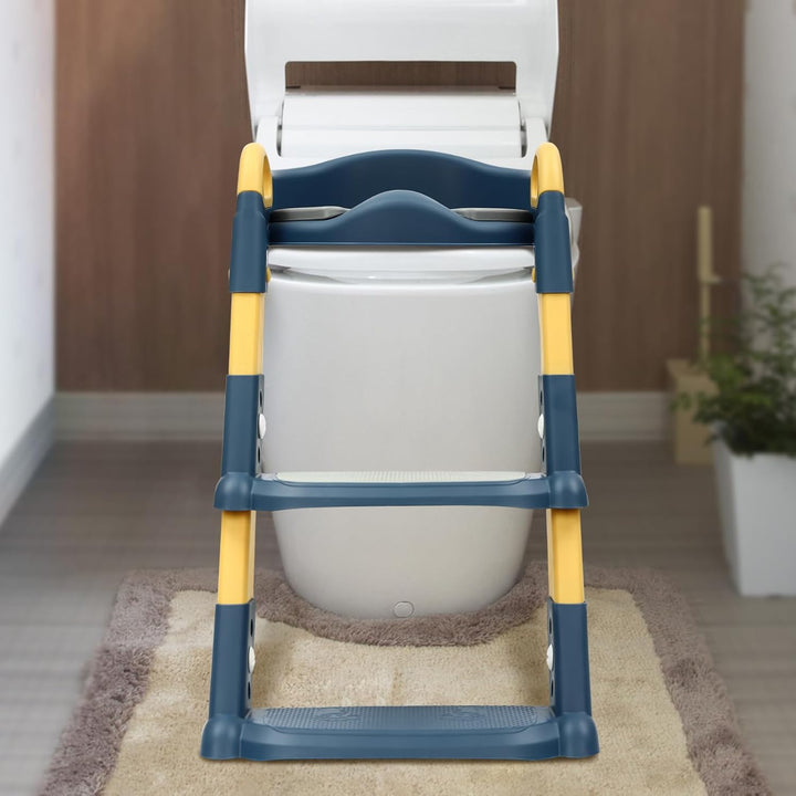 Toilettenleiter für Kinder, 2 in 1 Toilettentrainer mit Treppe, 34×34×44cm WC Sitz mit Treppe, Verst