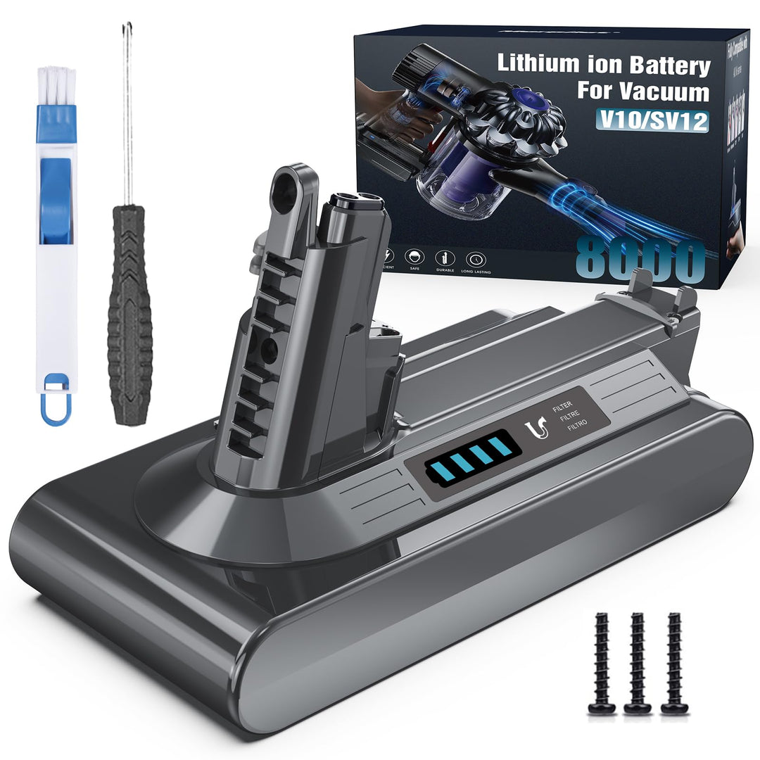 Morpilot 8000mAh Akku für Dyson V10 SV12, Ersatzakku für V10 Absolute Animal Motorhead Fluffy Extra