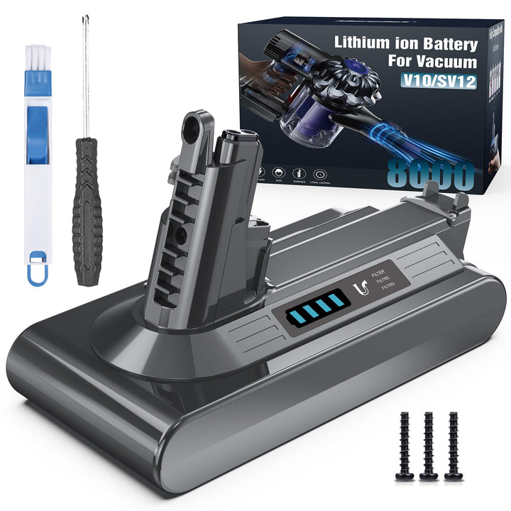Morpilot 8000mAh Akku für Dyson V10 SV12, Ersatzakku für V10 Absolute Animal Motorhead Fluffy Extra
