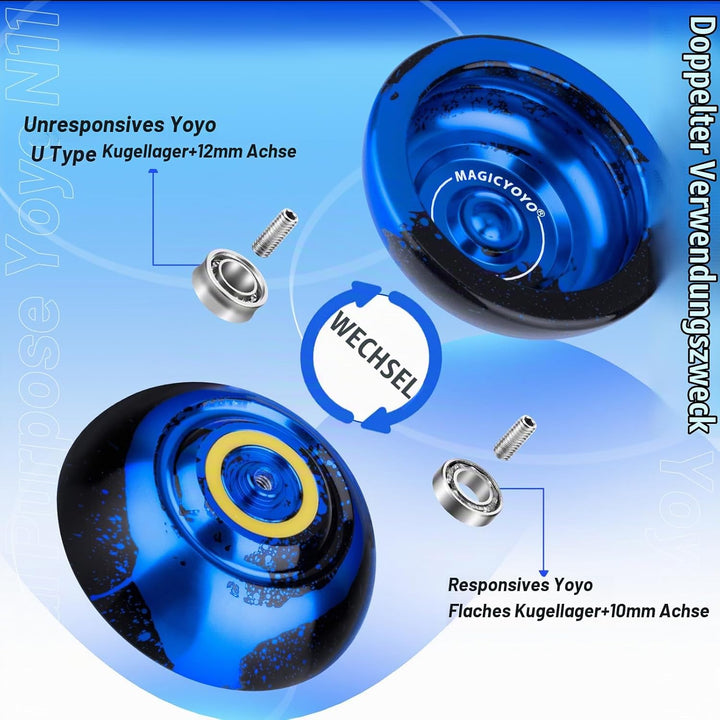 MAGICYOYO Responsive JoJo für Kinder, Professionelles YoYo N11 Plus mit Dual Purpose Modus, Metall J