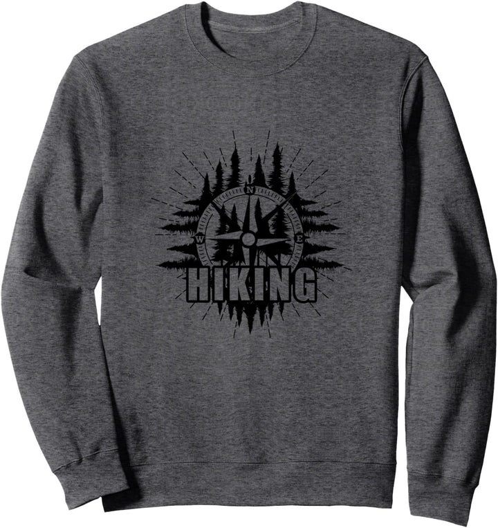 HIKING Kompass Berg Spruch Wandern Motiv Sweatshirt