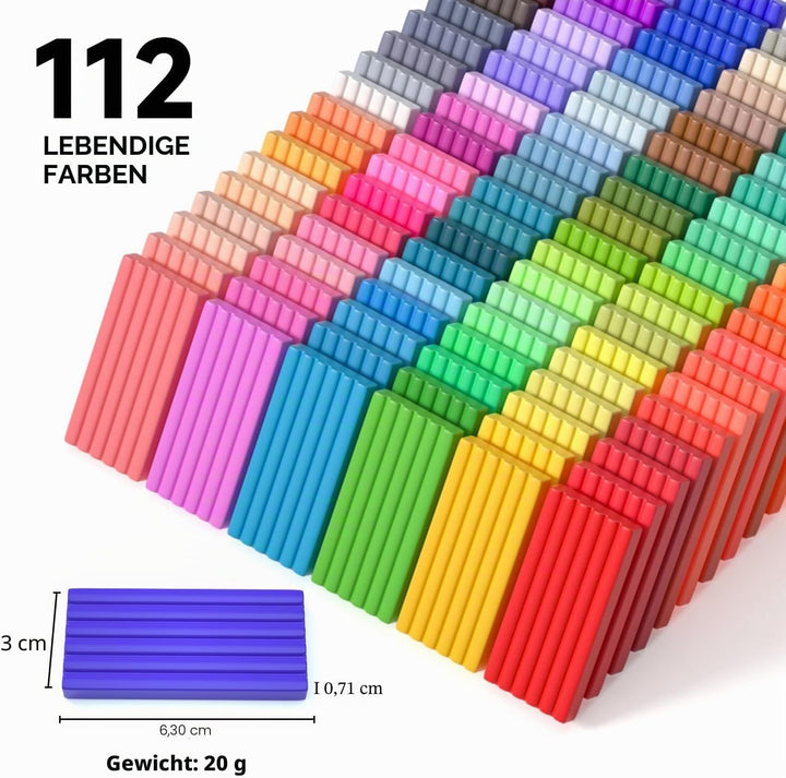 Shuttle Art Polymer Clay Set, 112 Knete Set, Modelliermasse ofenhärtend, Ton mit 112 Farben Backknet