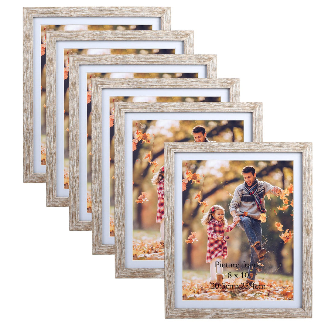 EYMPEU Bilderrahmen 20x25 CM 6er-Set, geeignet für 20x25 Bilder mit Passepartout oder 23x28 ohne Pas
