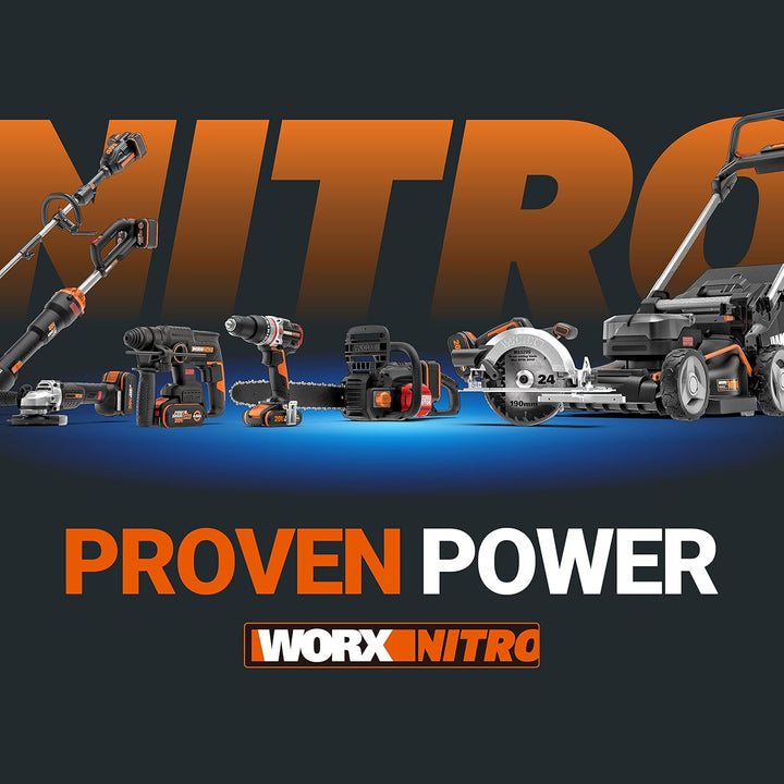 WORX NITRO 18V(20V MAX) Akku-Schlagbohrmaschine WX352.4, PowerShare, bürstenloser Motor, 60Nm, varia