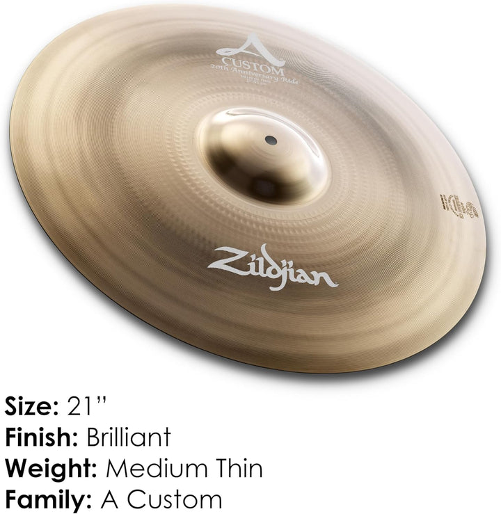 Zildjian A Custom Series - 21" 20th Anniversary Ride Cymbal 21 Zoll Anniversary Ride, 21 Zoll Annive