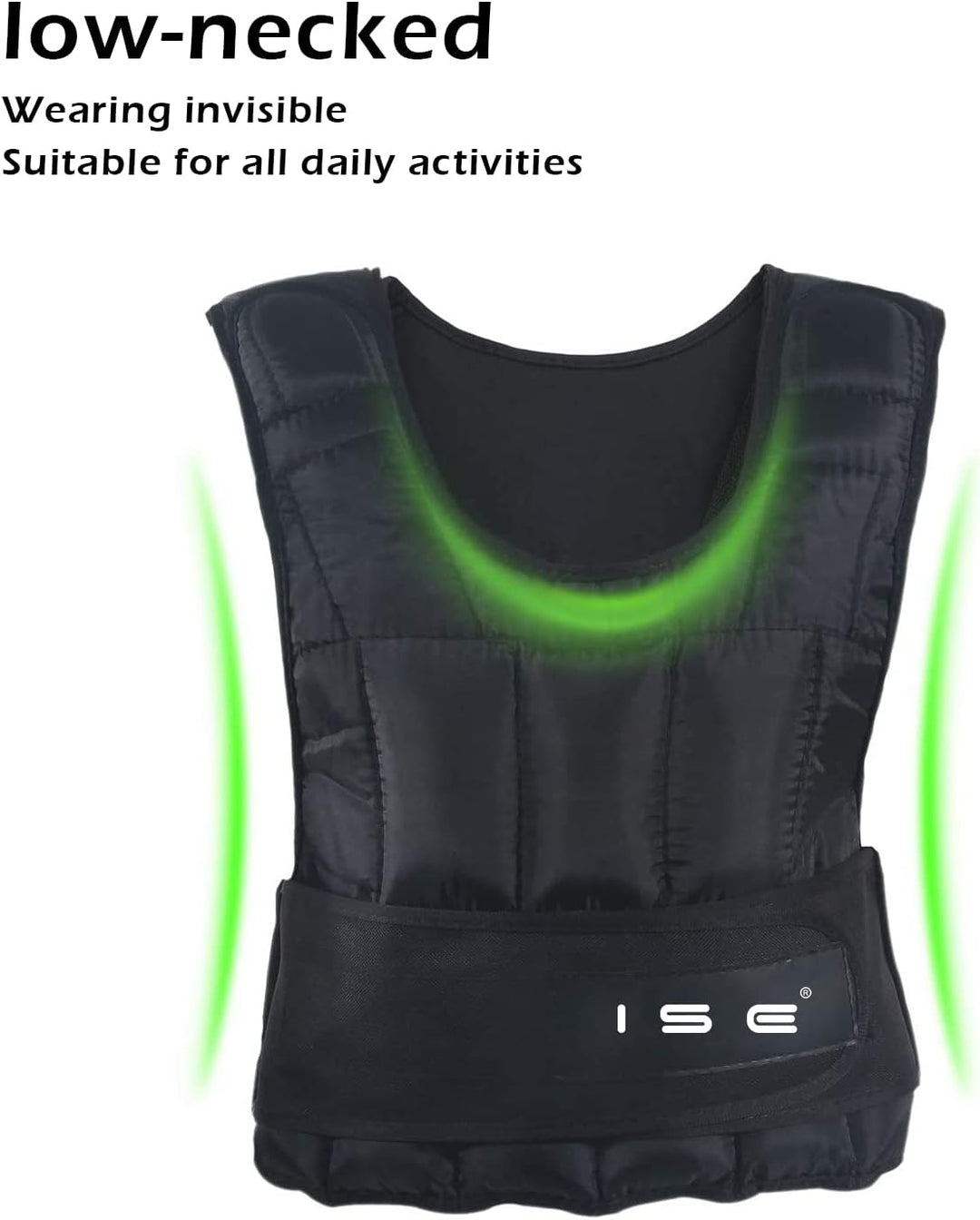 ISE Gewichtsweste Verstellbar von 5 kg 10 kg 15 kg 20 kg 25 kg 30 kg Gewicht Warnwesten für Gewicht