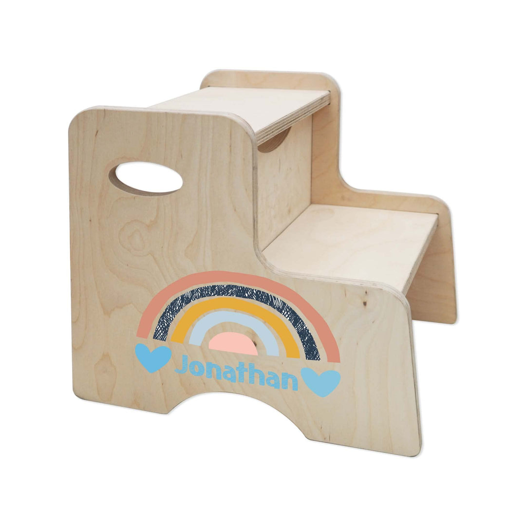 Holzura Tritthocker Kinder, Hocker aus Holz für Bad und Küche, Holzhocker personalisierter Toiletten
